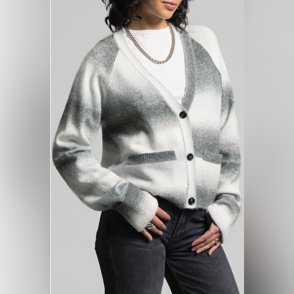 NWT WEEKEND LOS ANGELES Brina Ombré Stripe Cardigan, Color: Forest Stripe, XS